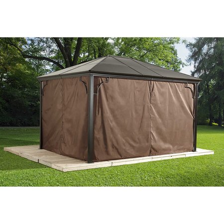 Sojag Brown Curtains for Sumatra Gazebo, 10 ft. x 12 ft., Poly, Outdoor Shades 135-9156072